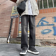 美式高街水洗时尚潮牌牛仔裤男2024秋冬季新款宽松直筒休闲裤子男，男装牛仔裤，星座410-7