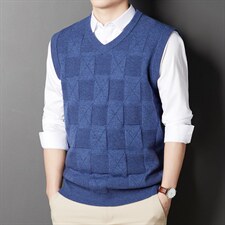 2023新款针织衫男秋季薄款V领卫衣打底中年休闲百搭单穿长袖T恤，男装针织衫/毛衣，电商B212（原钱塘6029）