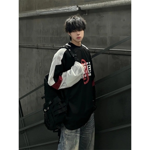 706-1-T25006-P68  特P 秋季美式街头卫衣撞色拼接运动假两件球衣图片