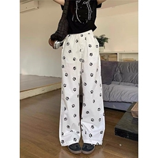 流行无品牌小狗脚印大码胖mm阔腿裤日系简约原宿新款潮流时尚文艺，男装休闲裤，星座1210-1