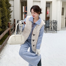 针织套装羊羔毛马甲三件套2C090-9031-P255-K388，女装套装/套裙，2C090