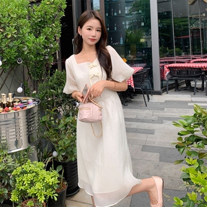 夏季新款上新~气质温柔风中长款连衣裙女图片