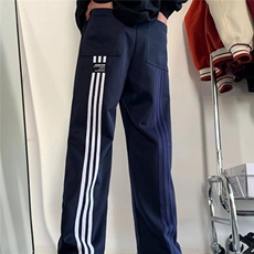 男春秋款三条杠条纹直筒卫裤美式宽松垂坠感休闲裤X06-P42，男装休闲裤，星座208-5