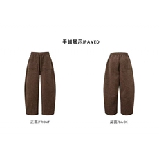 现货。咖色条绒阔腿裤男灯芯绒裤子宽松拖地休闲裤K6769-特P39，男装休闲裤，星座412-3