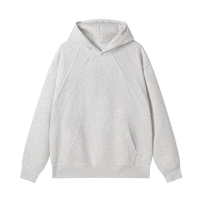 抖音得物二开秋冬美式高街重磅宽松结构螺纹拼接连帽卫衣外套X087，男装卫衣，电商A486-1