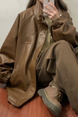 中性风鳄鱼纹钢印字母图案设计潮流大码夹克男JK77739P85控128，男装夹克，星座227-7