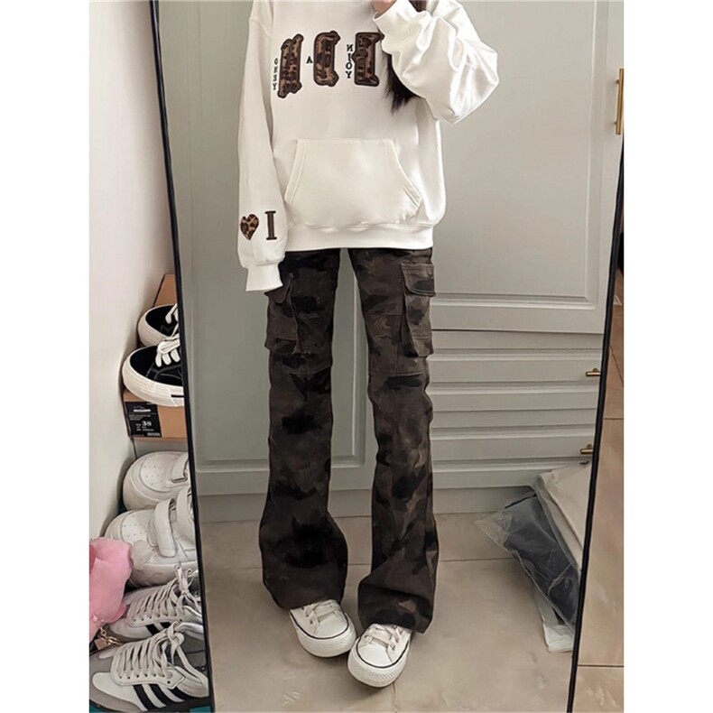 cleanfit美式迷彩工装裤男女款秋冬季微喇牛仔裤p46s608,男装牛仔裤,星座1112-1