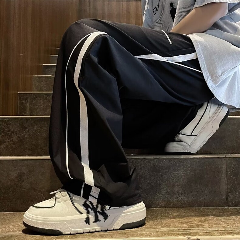 美式复古运动裤潮牌夏季侧边条纹设计感男女休闲长裤GK273-P40,男装休闲裤,星座1001-1