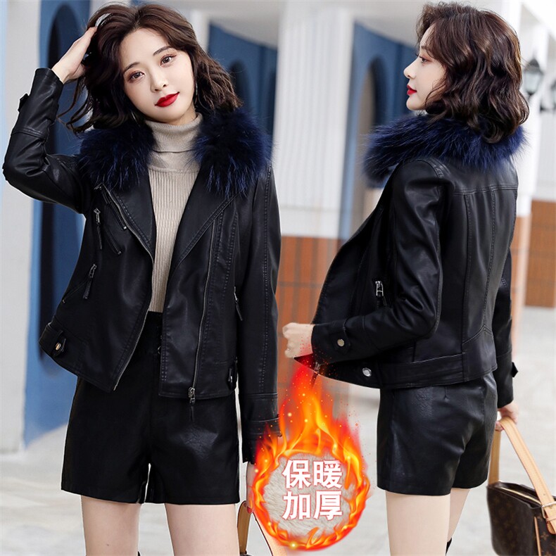 主推短款皮衣秋装2022年新款女时尚气质韩版修身显瘦减龄皮，女装皮衣，潮流依族