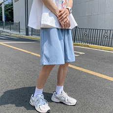 K206P25外景夏装薄款港风彩虹卡通印花休闲百搭沙滩裤五分裤，男装休闲裤，电商A026-1