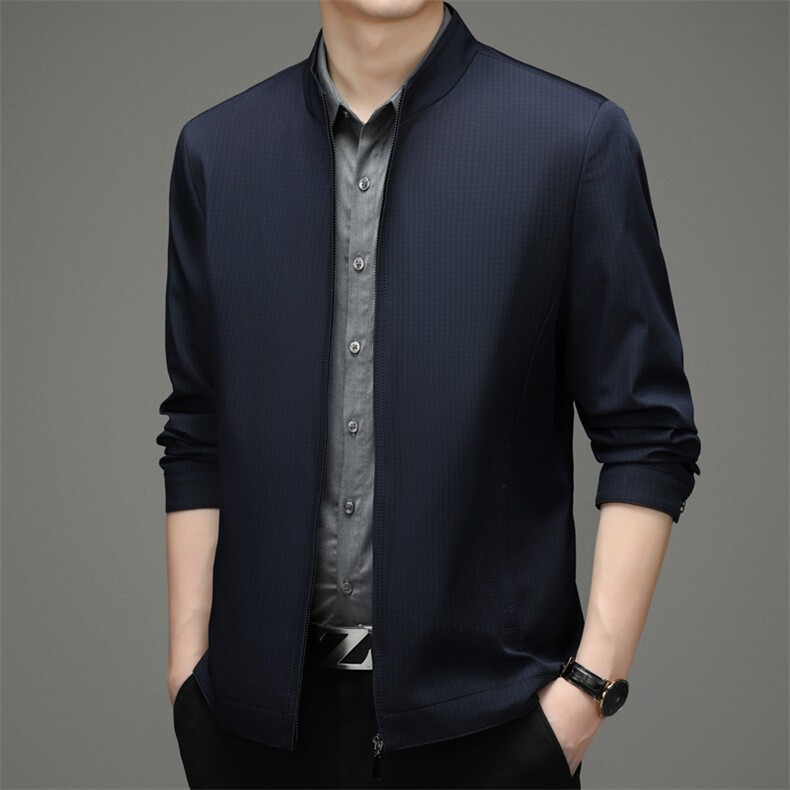 BH2127钱塘2020-2秋季新款男士立领商务休闲夹克纯色宽松外套P115,男装夹克,钱塘207-2