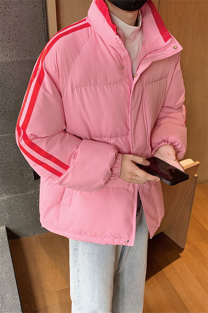 冬季棉服新款D2525-TP85控价138港风侧边条纹立领保暖棉衣男,男装棉衣,电商A102
