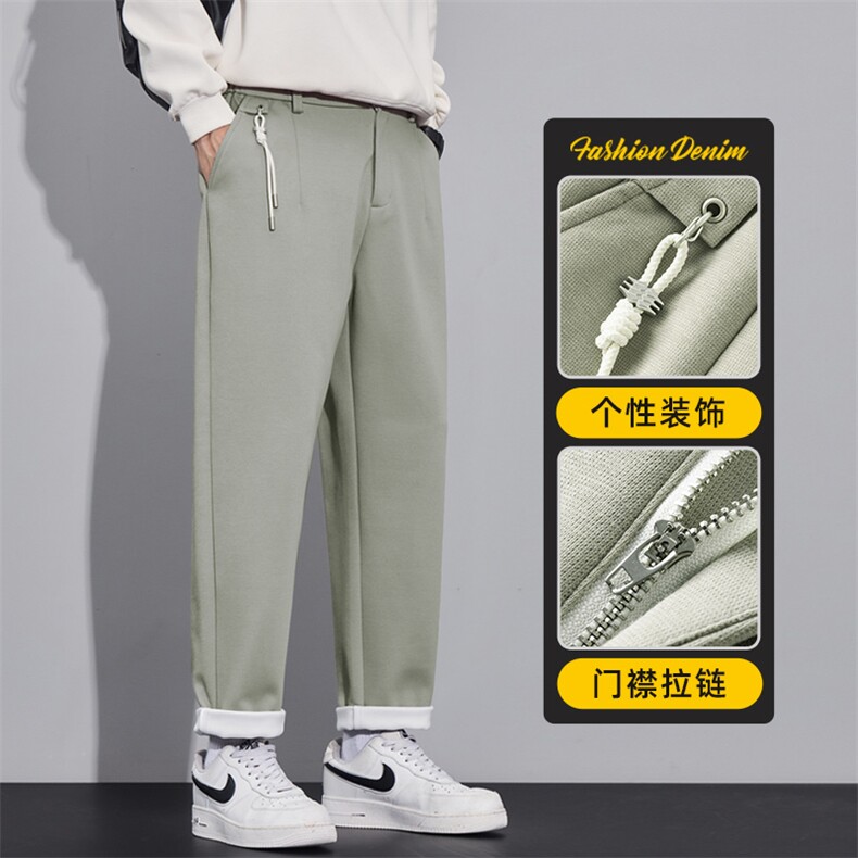 新款休闲裤男士直筒宽松秋冬卫裤长裤潮流百搭锥形裤子Z2584-P45图片