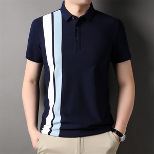 商务休闲短袖t恤男士夏季薄款翻领体恤带领POLO衫半袖夏装上衣服图片