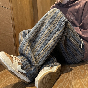 8XL-M特大码呢料加绒裤男新年裤条纹卫裤休闲基础款K948P60加绒70图片
