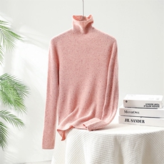 2025点子纱抽条高翻领针织衫，女装针织衫/毛衣，贵皇羊绒四店