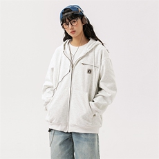 2026春季新款男装日系潮牌宽松连帽卫衣开衫休闲外套WY578-F96，女装短外套，电商A101（原外27）