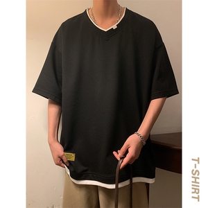 夏季短袖港风暖光休闲宽松潮牌百搭短袖T恤男TC3138RK01-P30控50图片