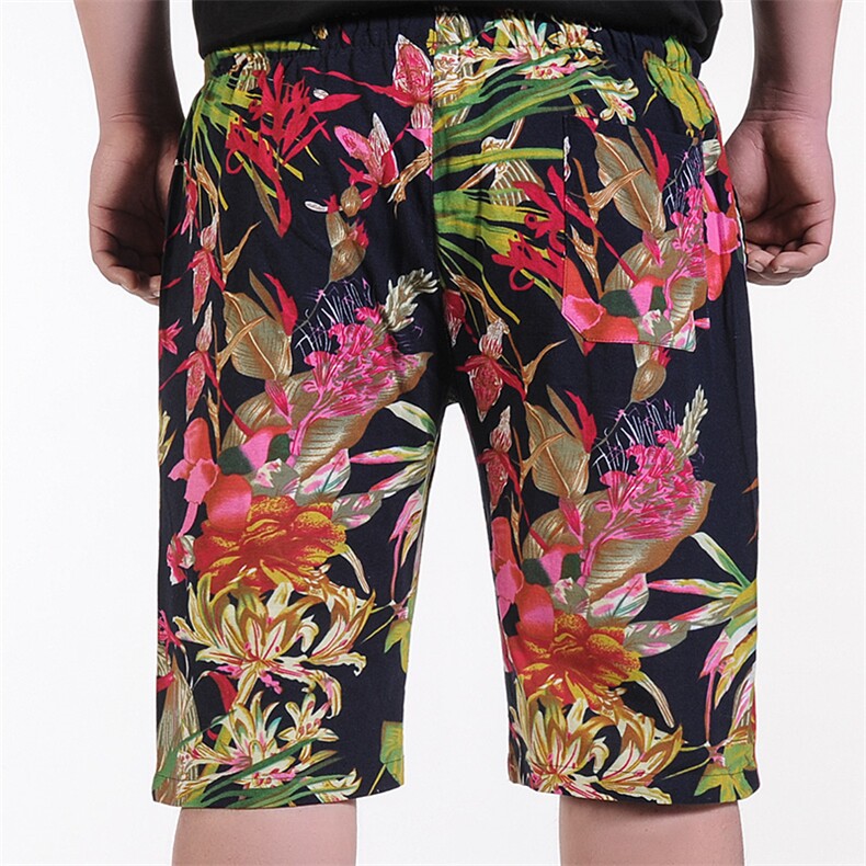 休闲裤微弹青春活力青春流行夏季薄款沙滩宽松印花免烫处理五分裤中高腰,男装休闲裤,星座802