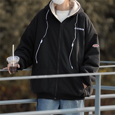 复古保暖开衫羊羔绒棉衣男女冬季加厚棉服港风宽松连帽外套JF906，男装夹克，星座1116A-1（原606A）