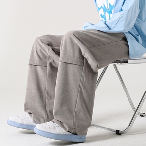 港风灯芯绒休闲裤男宽松直筒束脚裤卫裤 KP807 P43图片