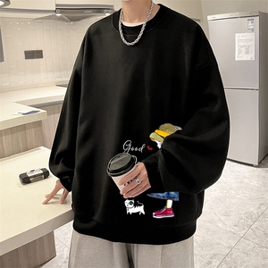 5XL华夫格卫衣男大码胖子圆领长袖t恤 HW76415-P30图片