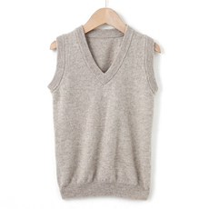 儿童男女同款秋冬季简约舒适百搭净面羊毛马甲，童装马甲，牧皓研