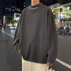 D003P35半高领德绒针织衫男秋冬季新款打底内搭毛衣美式潮牌加厚图片