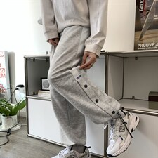酒店新青年时尚潮流九分抽绳束脚两穿排扣裤 WK88-特批30图片