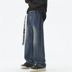 美式高街复古百搭直筒长裤A158-NZK802-P35特价，男装休闲裤，电商A158