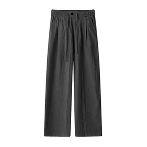 日系松弛感纯棉冰丝裤子男2025新款夏季薄款阔腿裤直筒宽松休闲裤图片