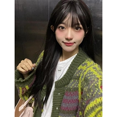 美式复古撞色高级感毛衣针织衫男女宽松情侣显白冬季外套MY3276，男装针织衫/毛衣，星座1116A（原606A-3）