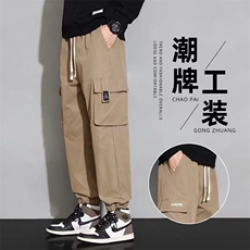 1506-1/KEXLUXYS351加绒云仓甸影/P44潮牌裤子男冬加绒保暖运动裤，男装棉衣，星座1506-1