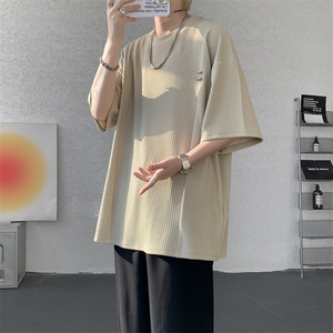 超大码金属标手工设计肌理感短袖T恤8XL-M垂感冰丝半袖DX1220/P38图片
