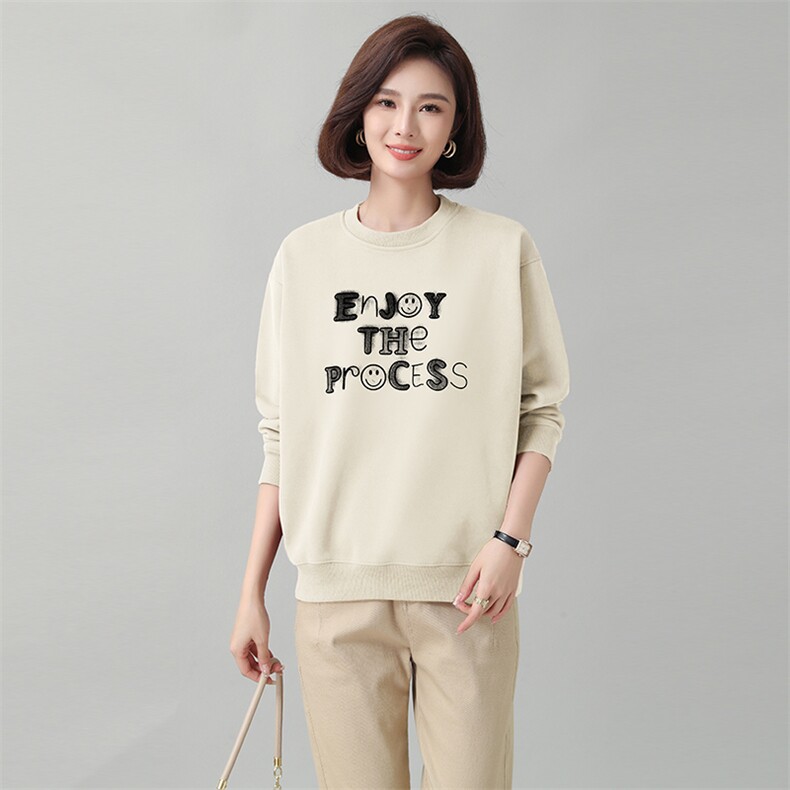 时尚宽松加绒卫衣女秋冬新款韩版百搭显瘦长袖上衣学生休闲外套,女装卫衣/绒衫,秋牧寒烟