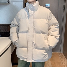 日系冬季立领棉衣男潮流宽松面包服外套ins加绒加厚棉服W5467-P65，男装棉衣，星座512-2