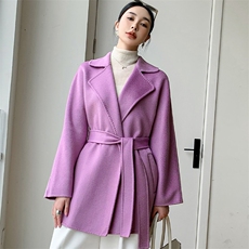 2024年秋季时尚高级感百搭短款双面呢羊毛大衣，女装双面呢大衣，荣图大衣