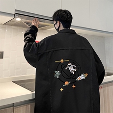 牛仔夹克男大码牛仔外套男茄克NJ77142-P60加绒款-P75，男装夹克，电商A040