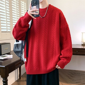 84609-P55麻花纯色毛衣男潮牌潮流百搭保暖男装内搭打底针织衫图片
