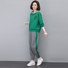 时尚字母刺绣休闲两件套女宽松显瘦运动服套装，女装套装/套裙，依恋蒂丝