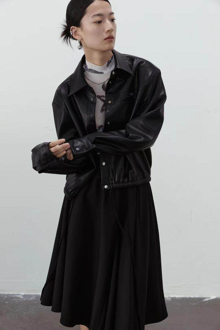 JY设计师蛋白素款皮衣，女装皮衣，JY.OUBEN