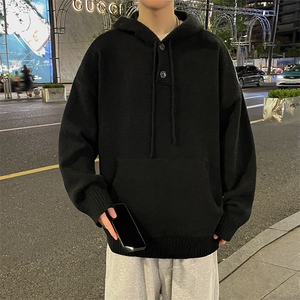 针织衫男女韩版潮流高街宽松连帽2024秋冬新款ins毛衣MZ455-P58图片
