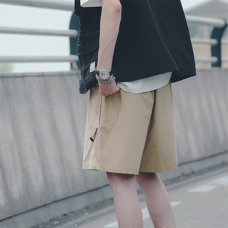 日系大口袋工装基础款休闲5分裤直筒宽松百搭C309B-K104-P50-X68,男装休闲裤,电商C309B