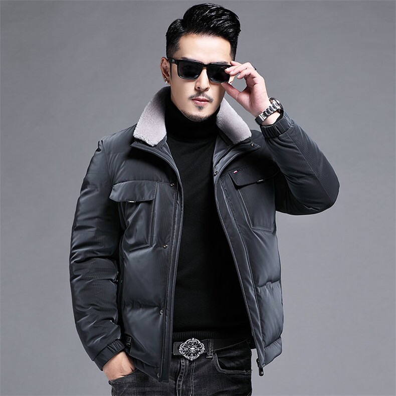 B22722钱塘2020-3冬季新款90白鸭绒男士羽绒服毛领可脱卸P275，男装羽绒服，钱塘207-3