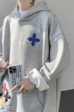 秋季美式小众情侣加厚外套宽松重工贴片刺绣连帽卫衣男潮WY22P78，女装短外套，电商D206-1