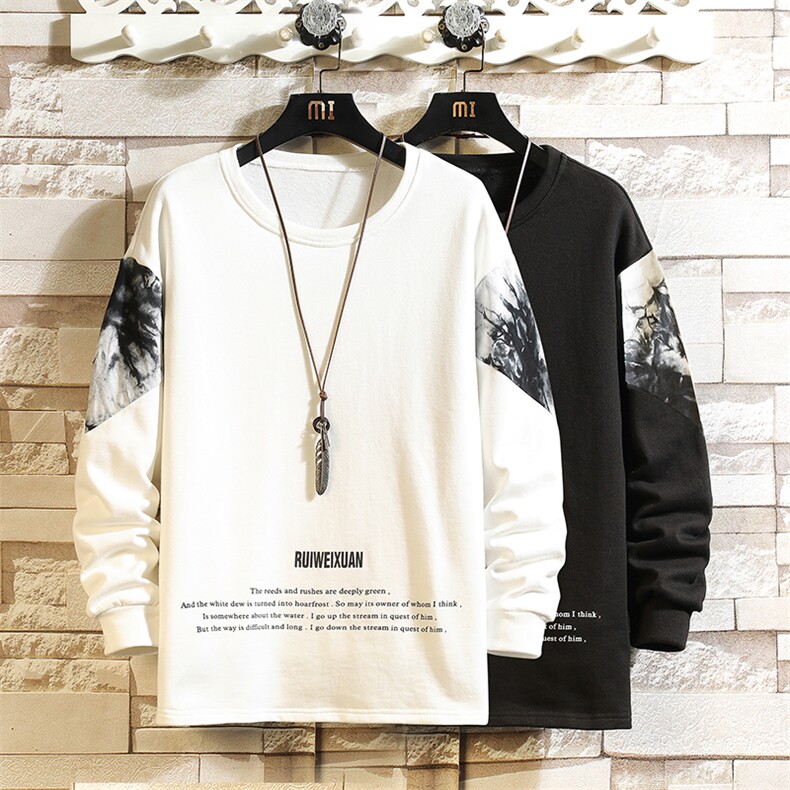 7XL-M现货加肥加大码卫衣男2023春季新款休闲慵懒风胖子长袖上衣图片
