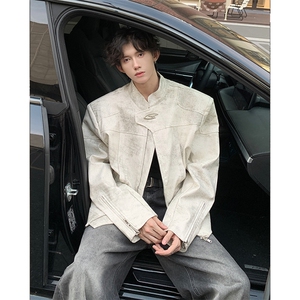 1303B-JK5508-P98138 垫肩飞行服夹克小众结构设计外套图片
