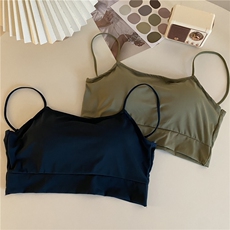 韩版冰丝美背抹胸防走光裹胸吊带背心文胸防滑内衣固定杯，女装背心吊带，梦白服饰厂