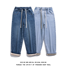 加绒加厚牛仔裤宽松直筒休闲裤KN12P40加绒P50，男装牛仔裤，电商D325