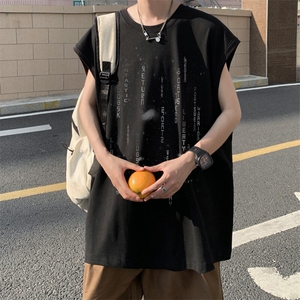 夏季外景美式重磅情侣背心男潮牌宽松休闲坎肩无袖T恤BX00486/P25图片